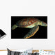 Green Sea Turtle Swimming Wall Decal Design 4