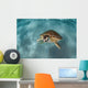 Green Sea Turtle Swims Wall Decal Design 2