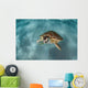 Green Sea Turtle Swims Wall Decal Design 2