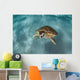 Green Sea Turtle Swims Wall Decal Design 2