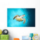 Hawksbill Turtle Descending from Wall Decal