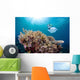 Snorkeler Explores Coral Reef Wall Decal Design 2