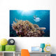 Snorkeler Explores Coral Reef Wall Decal Design 2