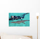 American Crocodile and Diver Wall Decal Design 2