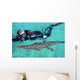 American Crocodile and Diver Wall Decal Design 2