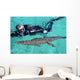 American Crocodile and Diver Wall Decal Design 2