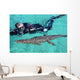American Crocodile and Diver Wall Decal Design 2
