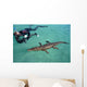 American Crocodile and Diver Wall Decal Design 1