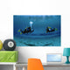 Underwater Photographer with Model Wall Decal