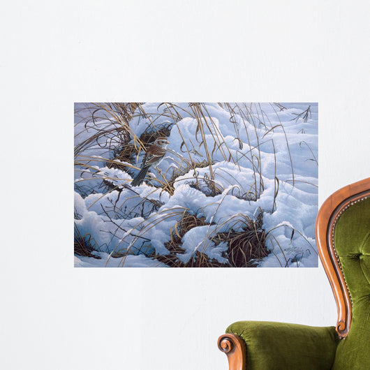 Snow Glow Field Sparrows Wall Decal