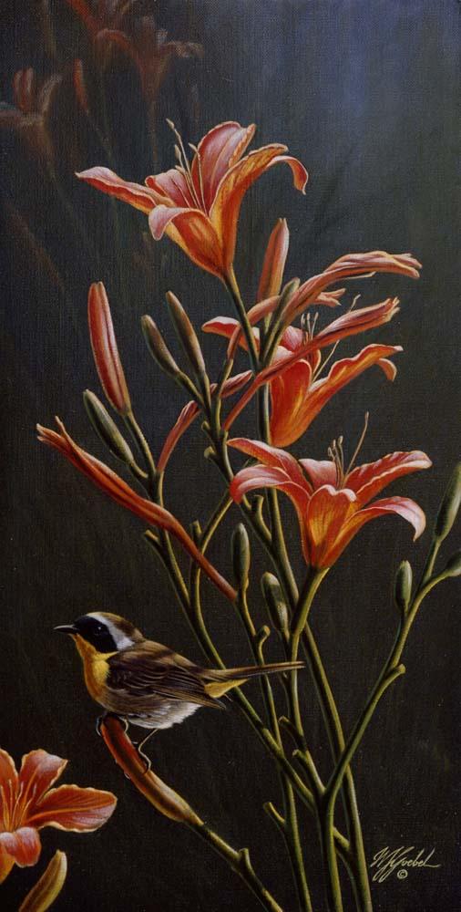 Yellowthroat Daylilies Wall Decal