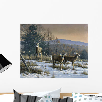 Prime Time Whitetail Deer Wall Mural shown on a wall