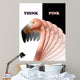 Think Pink Flamingo Wall Decal