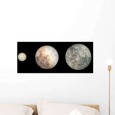 Dwarf Planets Ceres Pluto Wall Decal shown on a wall