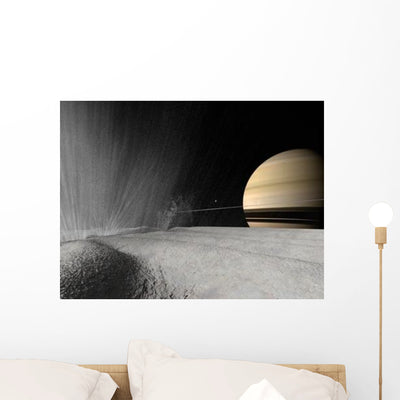 Illustration Geyser Erupting Surface Wall Decal shown on a wall