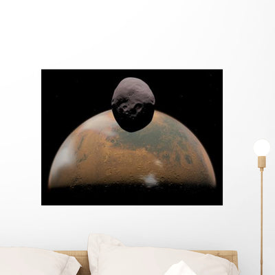 Artist's Concept Mars and Wall Decal Design 1 shown on a wall