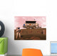 Illustration Astronauts Examining Outcrop Wall Decal