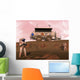 Illustration Astronauts Examining Outcrop Wall Decal
