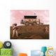 Illustration Astronauts Examining Outcrop Wall Decal