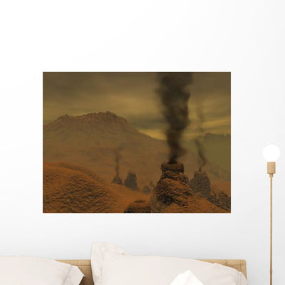 Artist's Concept Volcanic Activity Wall Decal shown on a wall