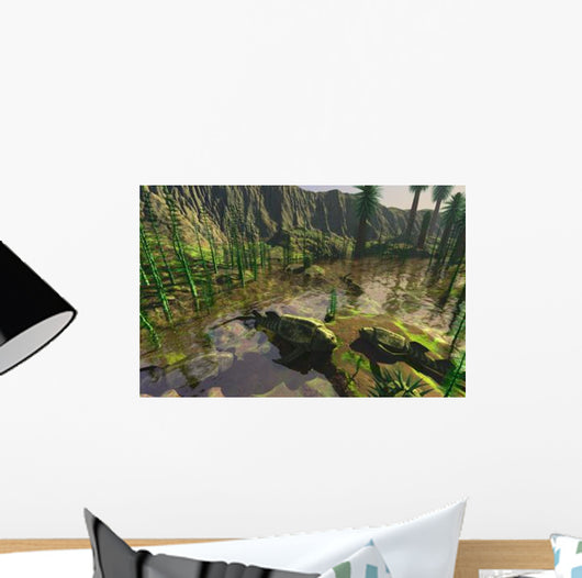 Several Bothriolepis Emerge from Wall Decal