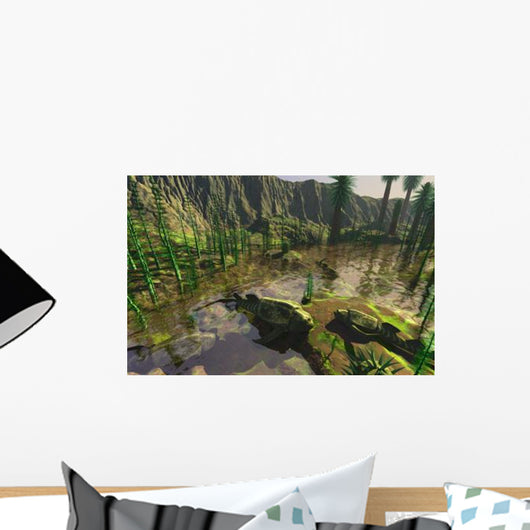 Several Bothriolepis Emerge from Wall Decal