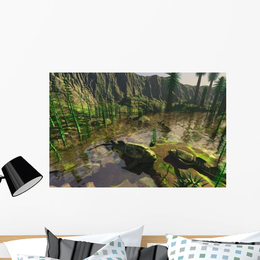 Several Bothriolepis Emerge from Wall Decal