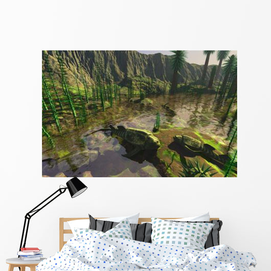 Several Bothriolepis Emerge from Wall Decal