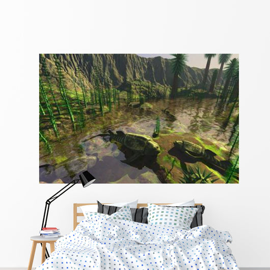 Several Bothriolepis Emerge from Wall Decal