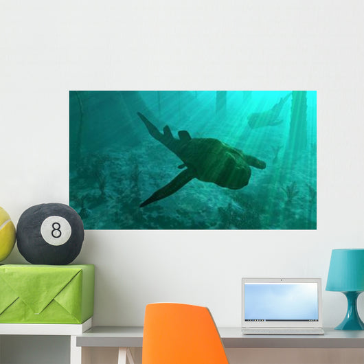 Armored Bothriolepis Glides along Wall Decal
