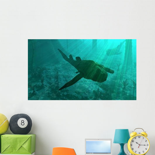 Armored Bothriolepis Glides along Wall Decal
