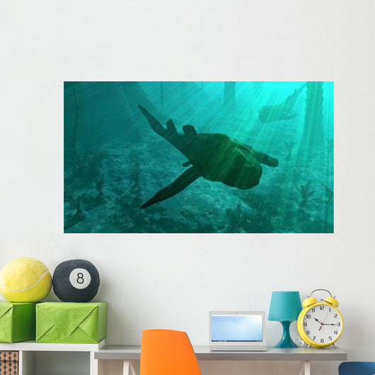 Armored Bothriolepis Glides along Wall Decal