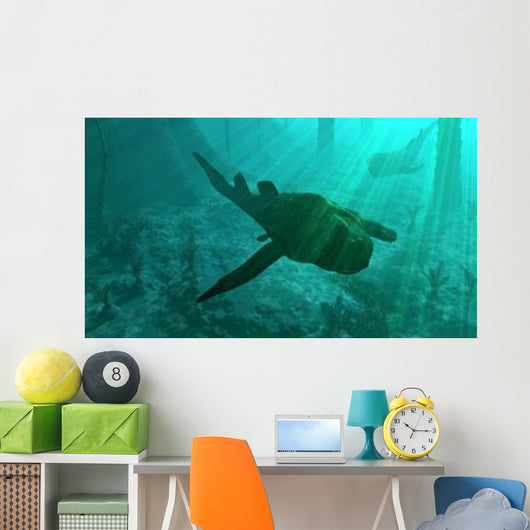 Armored Bothriolepis Glides along Wall Decal