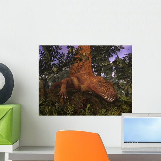 Dimetrodon amongst Alethopteris Ferns Wall Decal