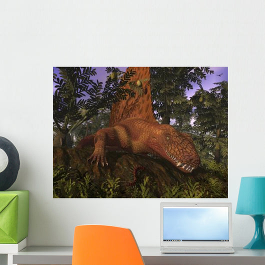 Dimetrodon amongst Alethopteris Ferns Wall Decal