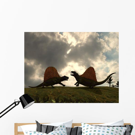 Dimetrodon Fight over Territory Wall Decal