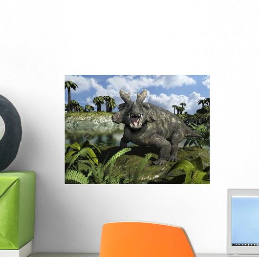 Estemmenosuchus Mirabilis Stands before Wall Decal