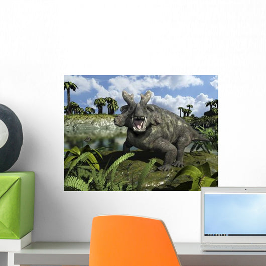 Estemmenosuchus Mirabilis Stands before Wall Decal