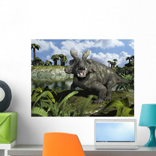 Estemmenosuchus Mirabilis Stands before Wall Decal