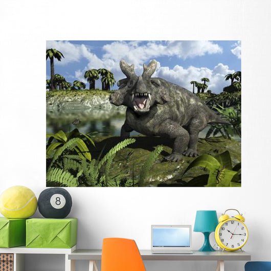 Estemmenosuchus Mirabilis Stands before Wall Decal