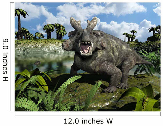 Estemmenosuchus Mirabilis Stands before Wall Decal
