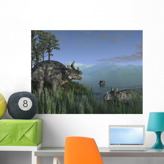 Three Estemmenosuchus Mirabilis Face Wall Decal