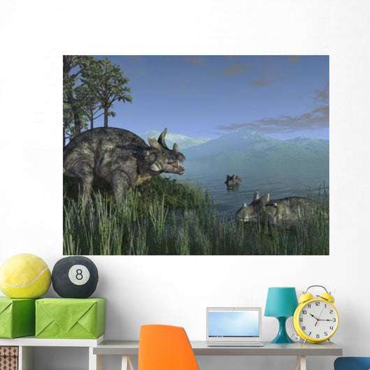 Three Estemmenosuchus Mirabilis Face Wall Decal