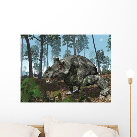Herbivorous Dinocephalian Therapsid Grazes Wall Decal