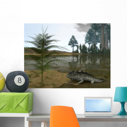 Late Devonian Ichthyostega Emerges Wall Decal