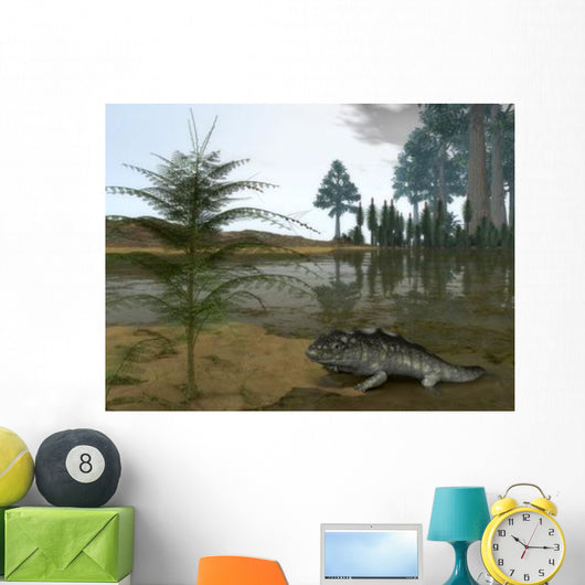 Late Devonian Ichthyostega Emerges Wall Decal