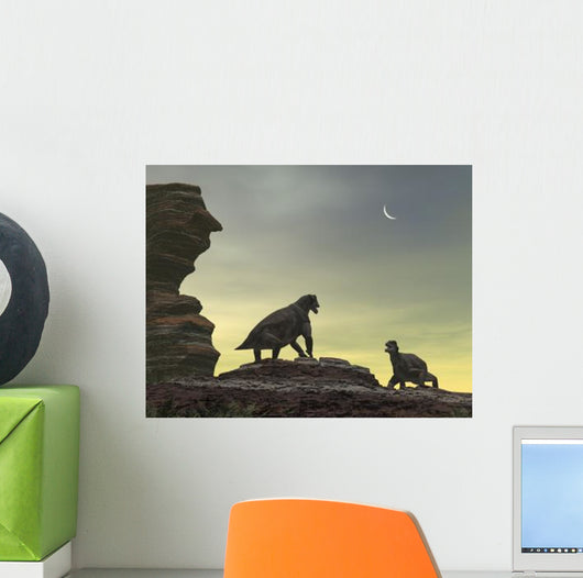Two Giant Moschops Face Wall Decal