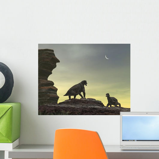 Two Giant Moschops Face Wall Decal