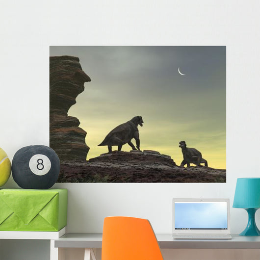 Two Giant Moschops Face Wall Decal