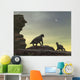 Two Giant Moschops Face Wall Decal